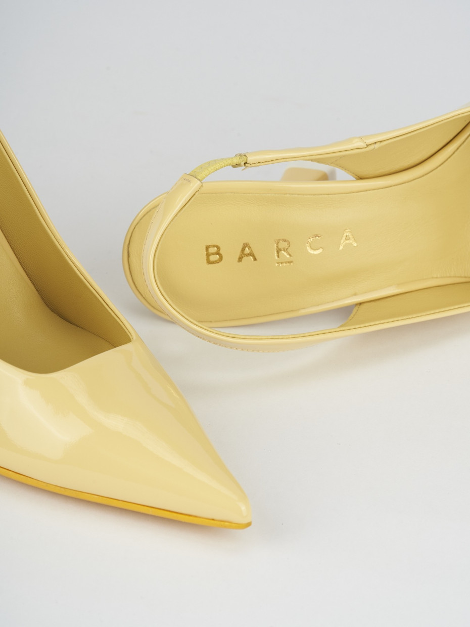 Slingback decoltè tacco 9 cm giallo vernice