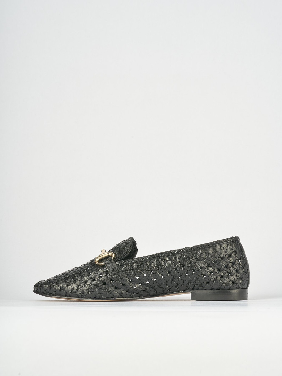Mocassini tacco 1cm pelle nero