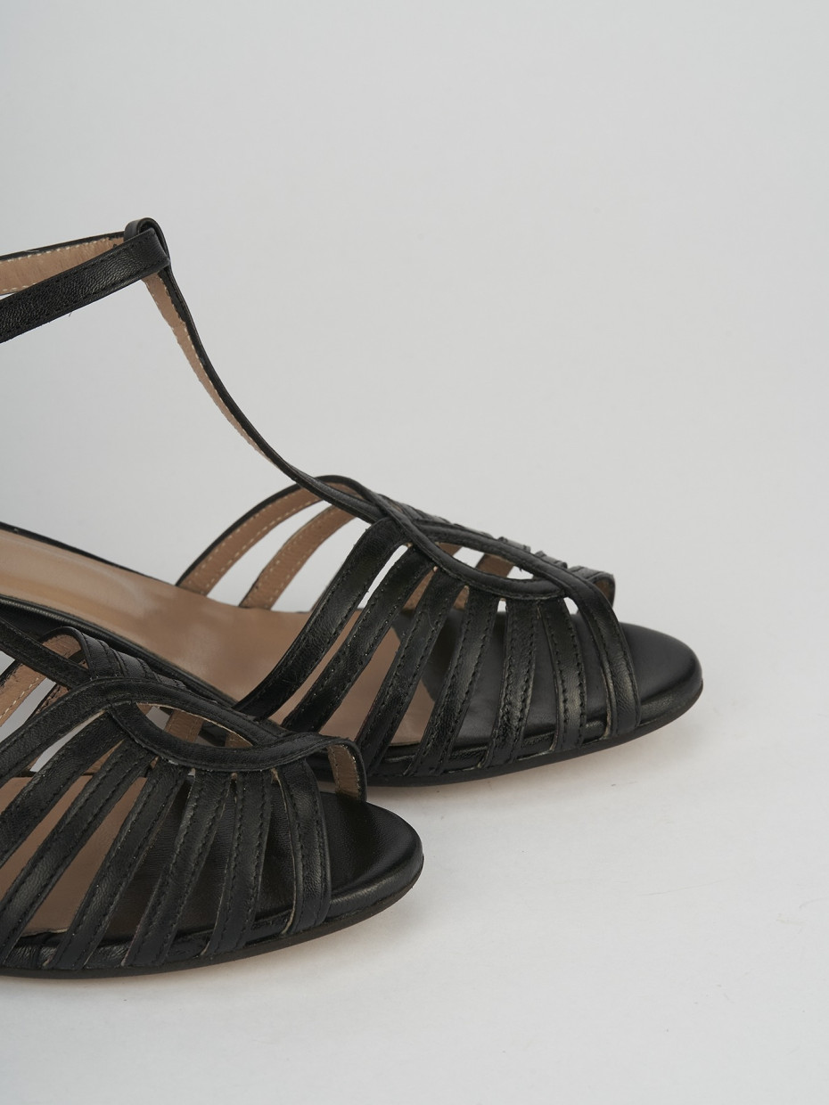 Sandali tacco 5cm pelle nero