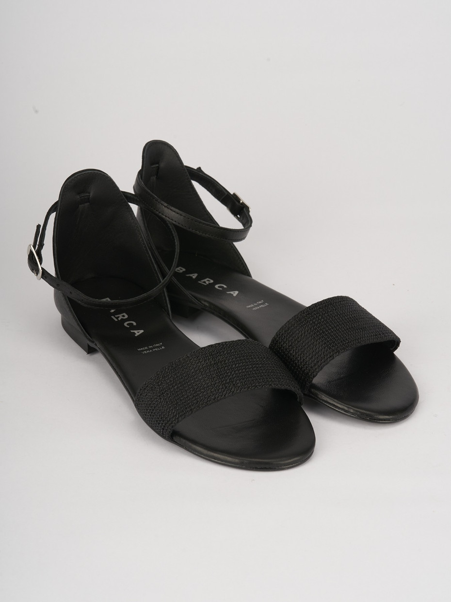 Low heel sandals heel 2 cm black leather