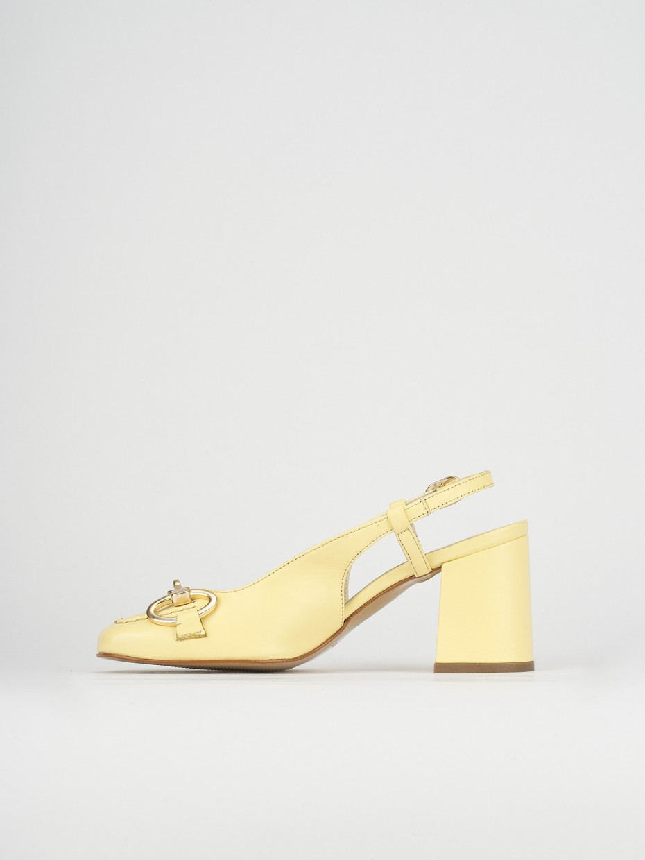 Pumps heel 6 cm yellow leather