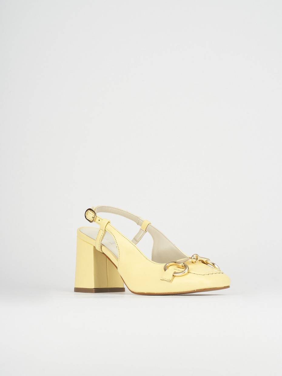 Pumps heel 6 cm yellow leather