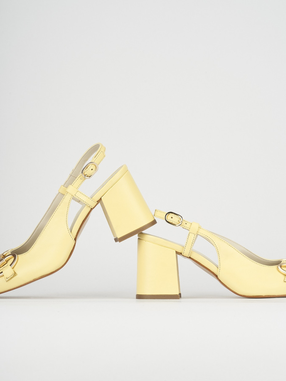 Pumps heel 6 cm yellow leather