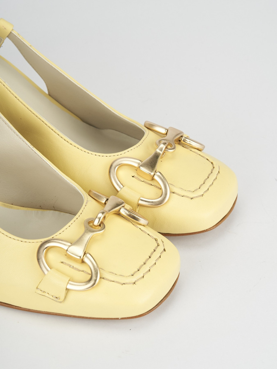 Pumps heel 6 cm yellow leather