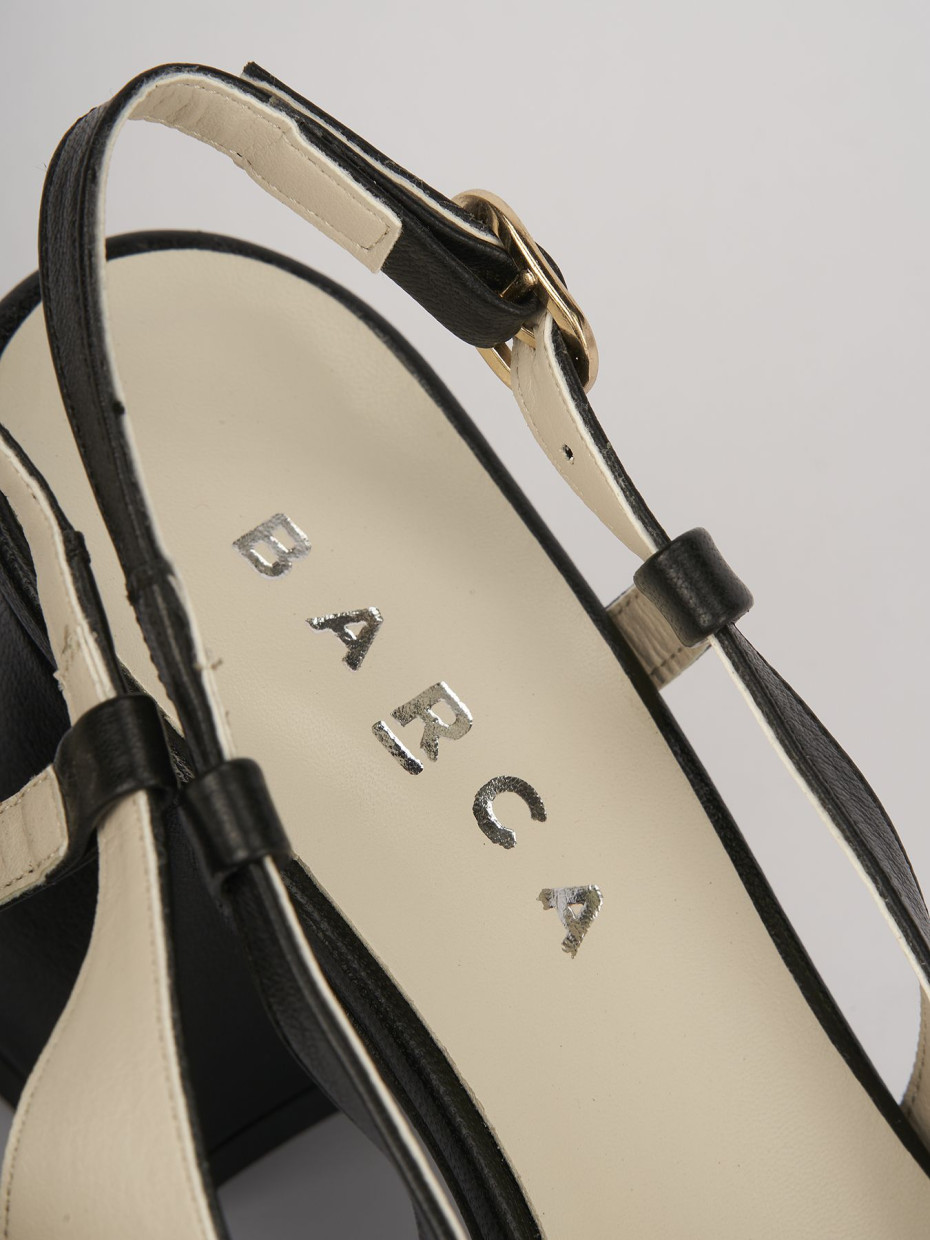 Décolleté e slingback tacco 6cm pelle nero