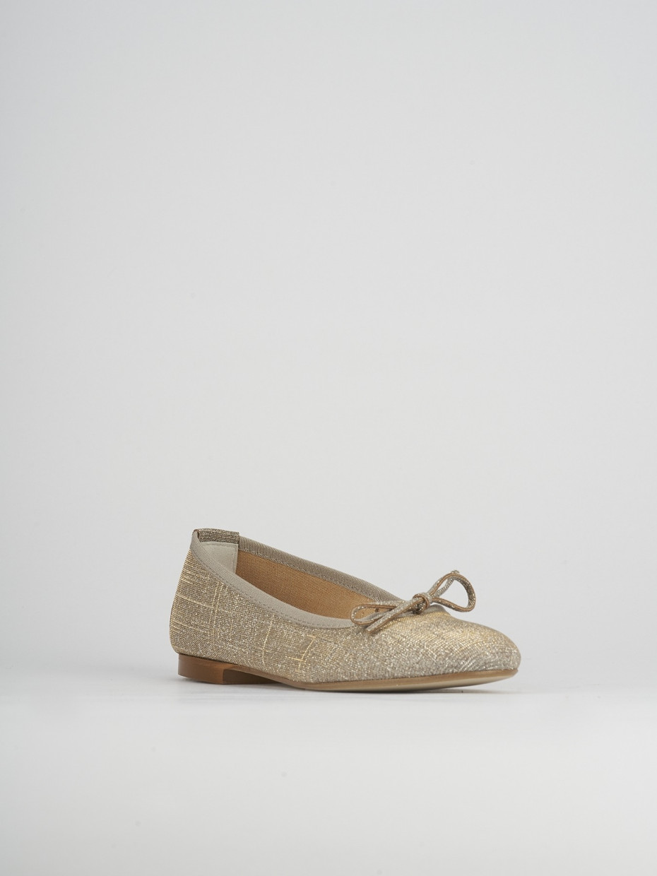 Flat shoes heel 1 cm gold glitter