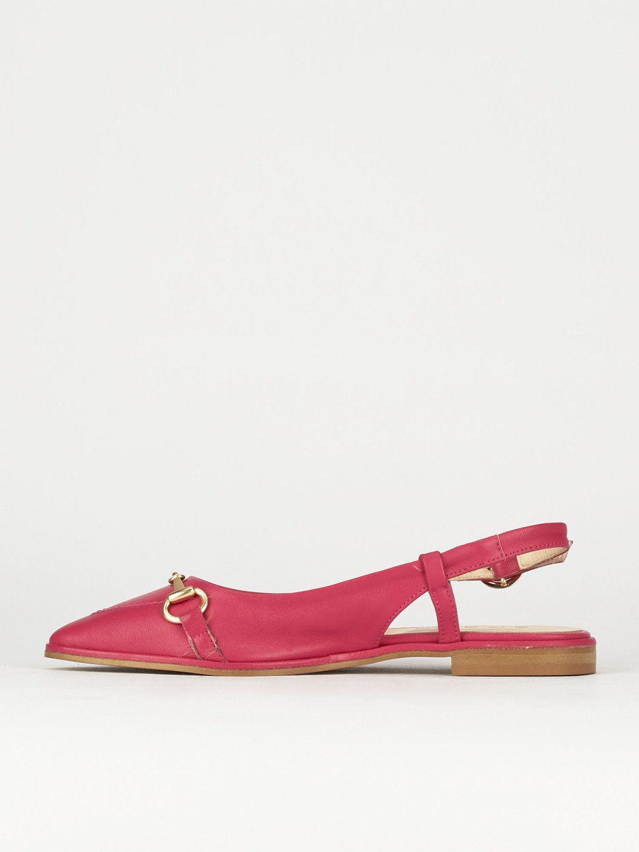Ballerina slingback decoltè tacco 1 cm rosa pelle