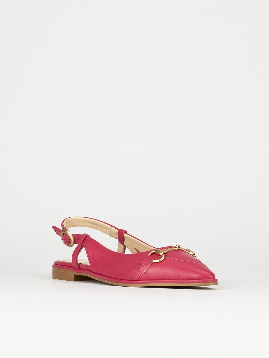 Ballerina slingback decoltè tacco 1 cm rosa pelle