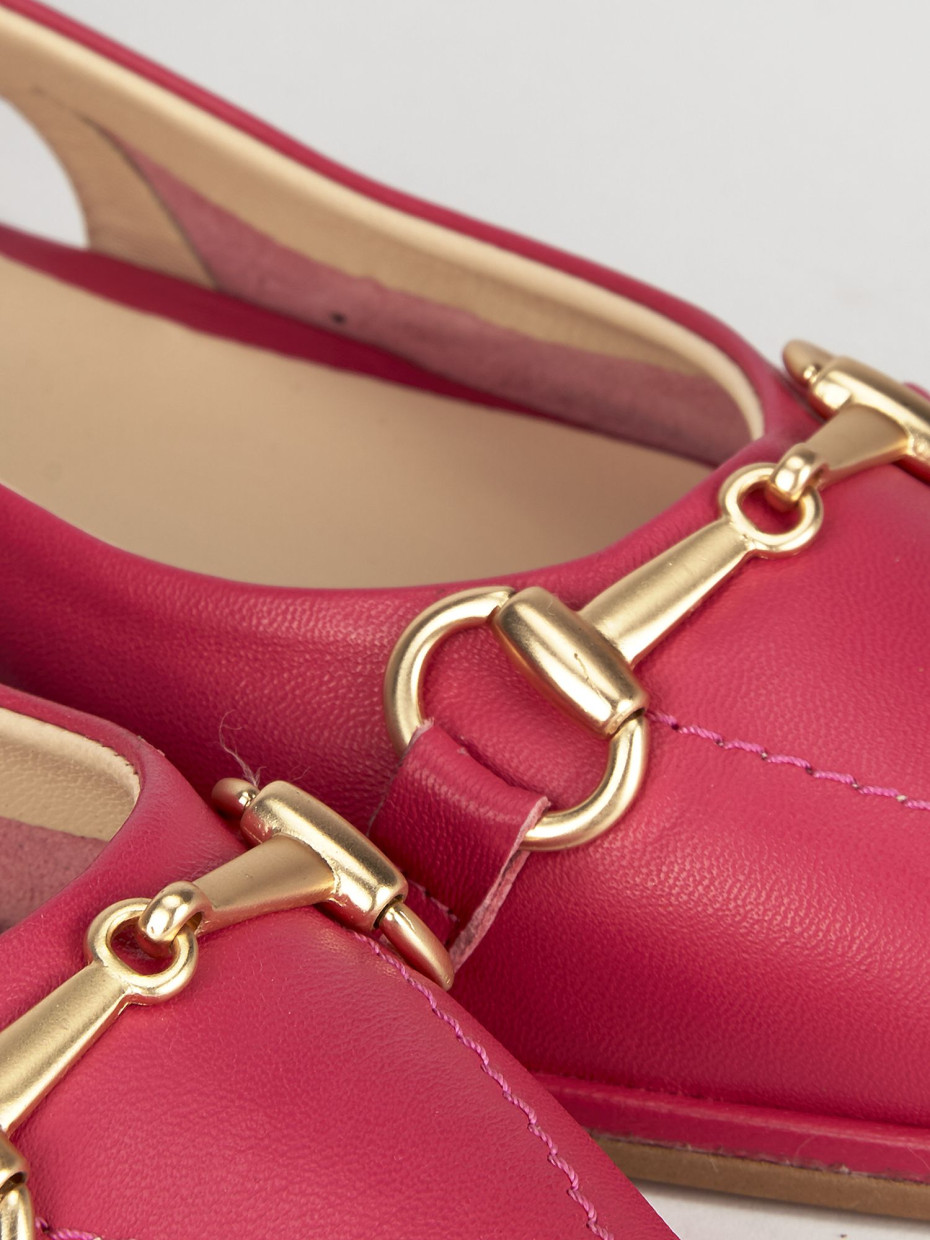 Ballerina slingback decoltè tacco 1 cm rosa pelle