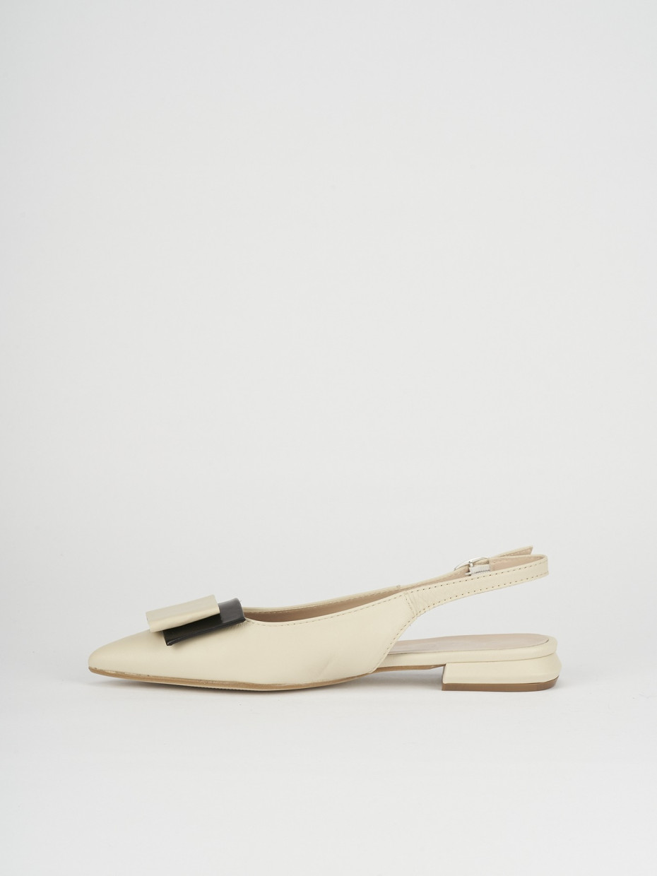 Ballerine tacco 1cm pelle beige