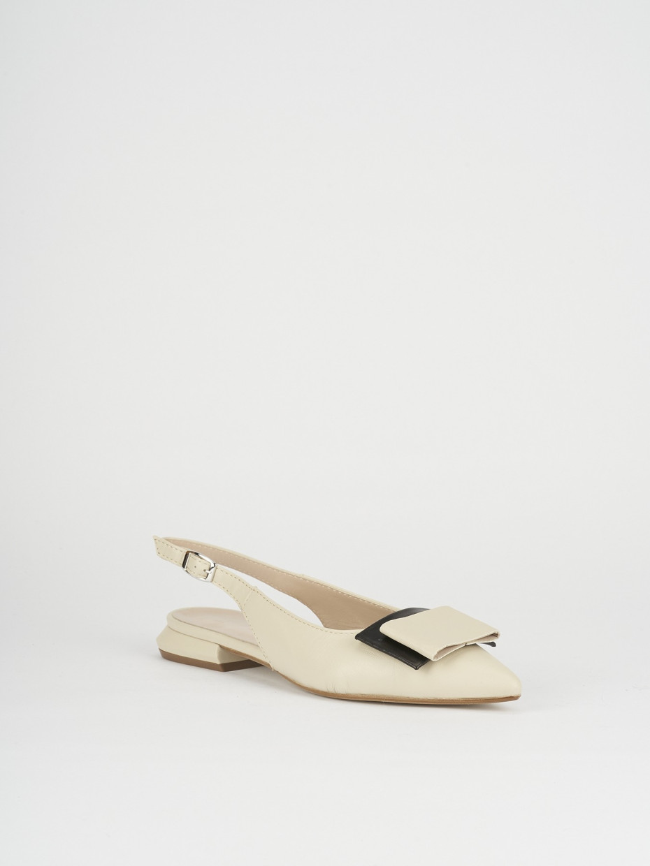 Ballerine tacco 1cm pelle beige