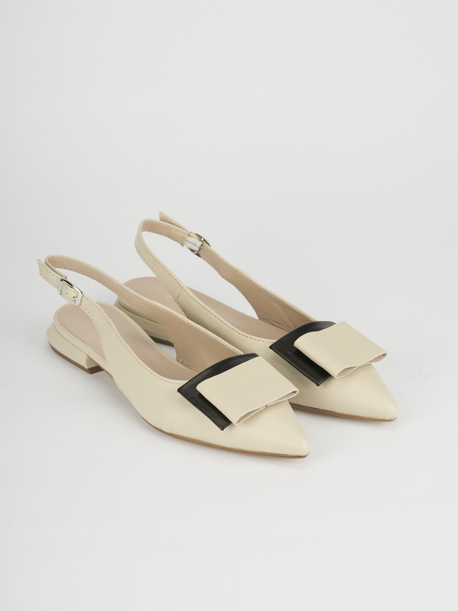 Ballerine tacco 1cm pelle beige