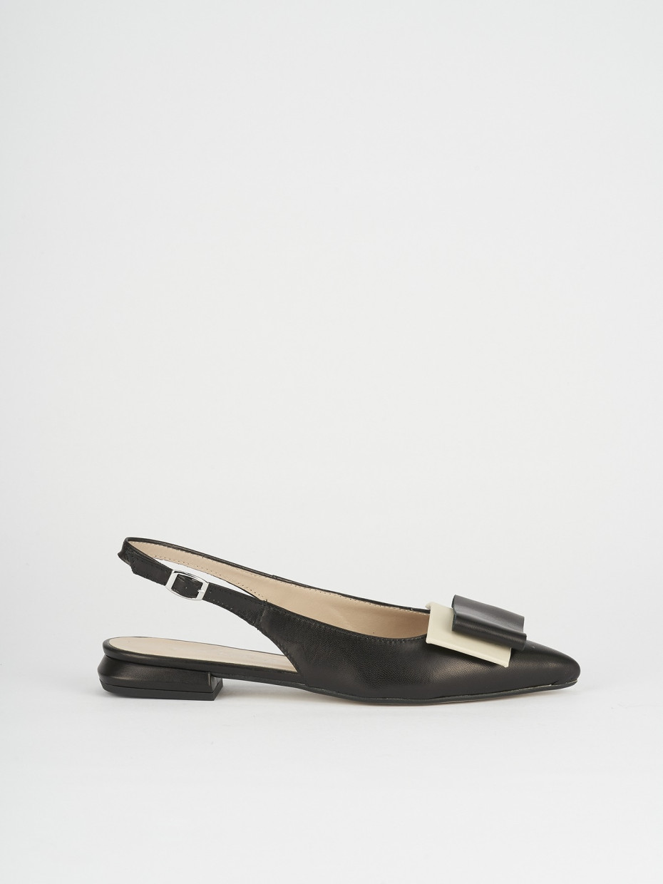 Ballerine tacco 1cm pelle nero