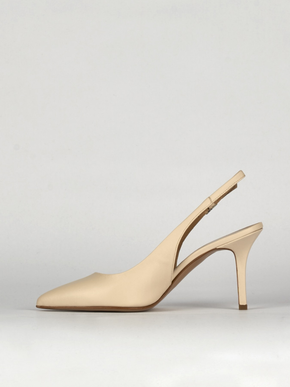 Pumps heel 7 cm beige leather