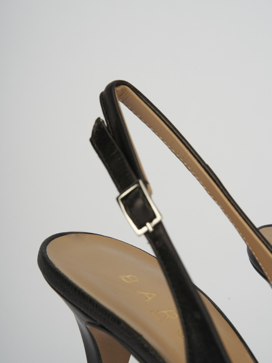 Slingback decoltè tacco 8 cm nero pelle