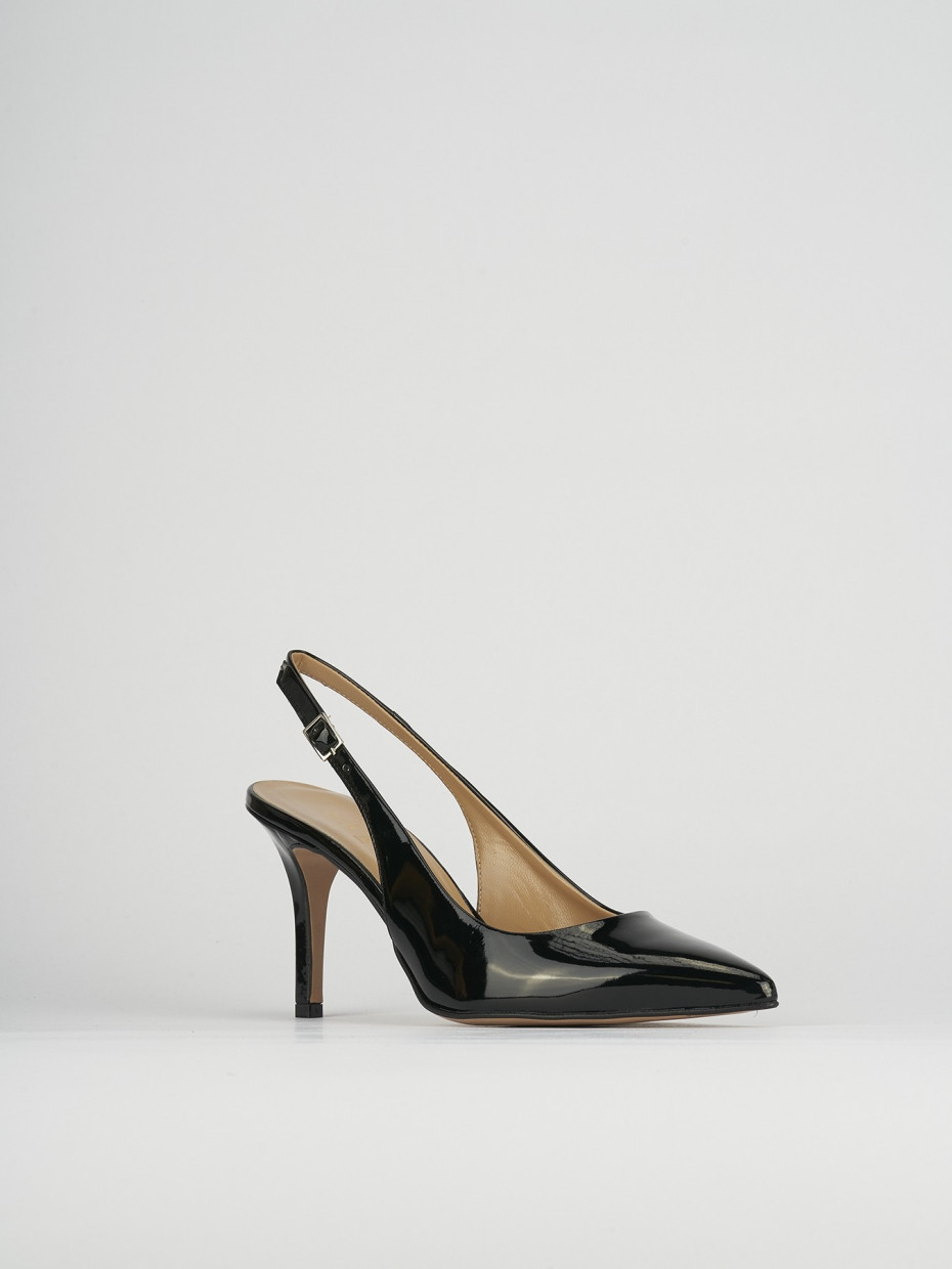 Slingback decolte tacco 8 cm nero vernice Barca Stores