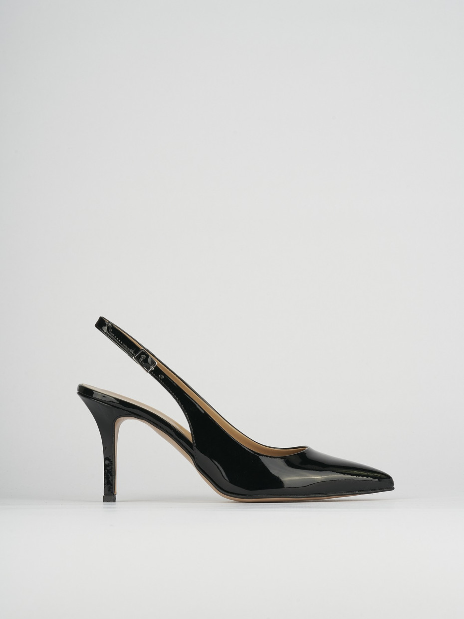 Slingback decolte tacco 8 cm nero vernice Barca Stores