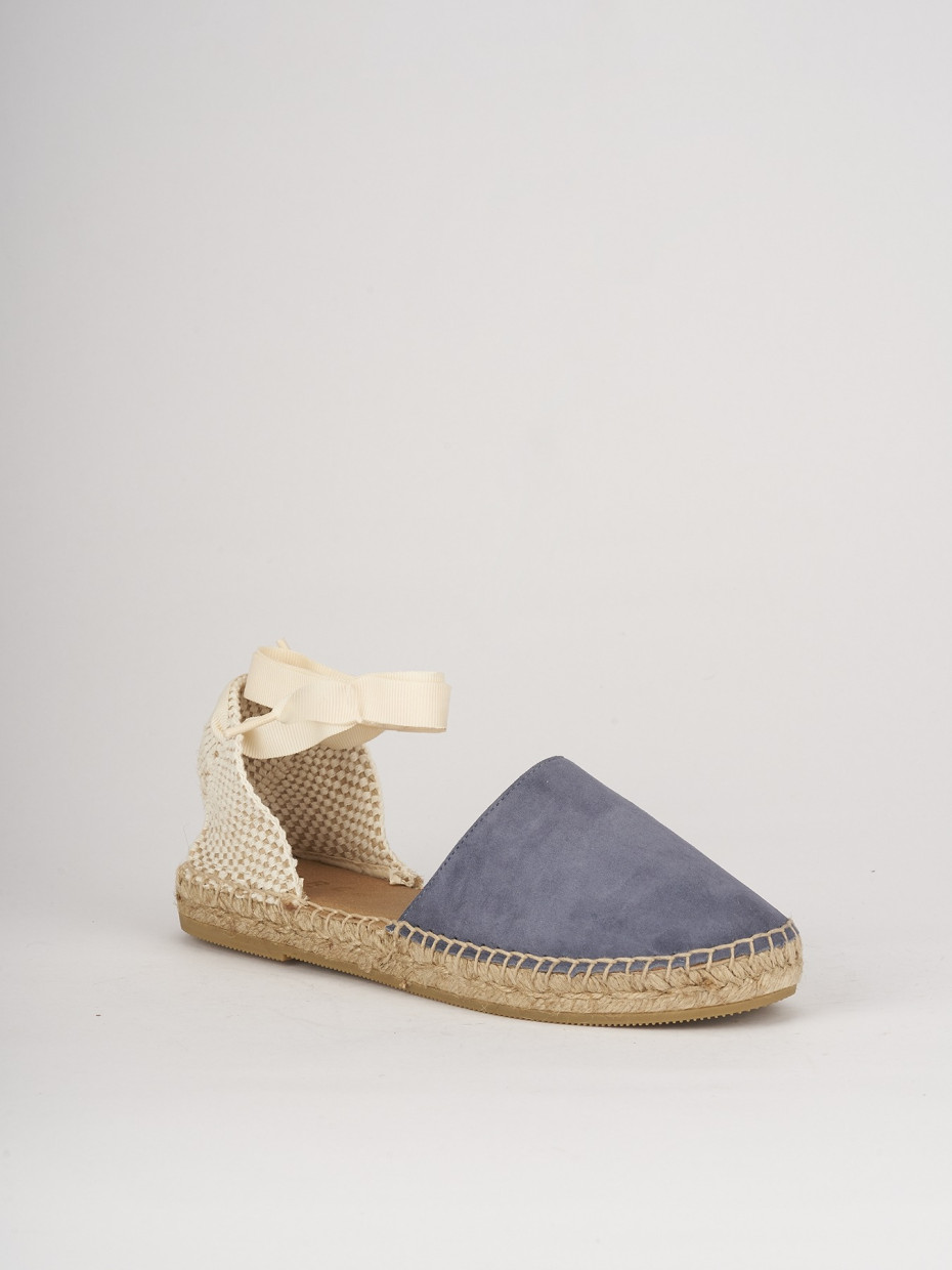 Espadrilla zeppa 2 cm azzurro camoscio