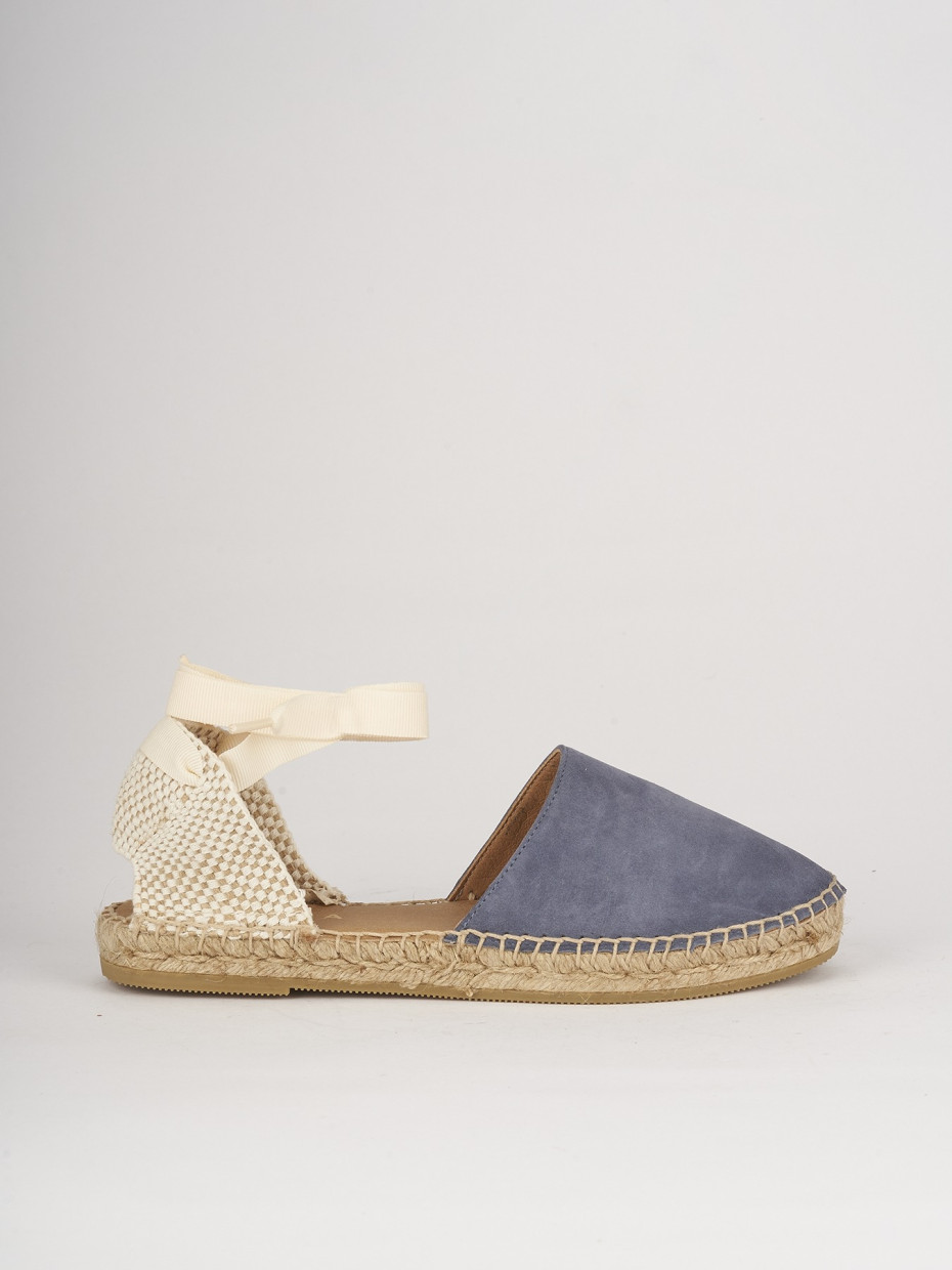 Espadrilla zeppa 2 cm azzurro camoscio