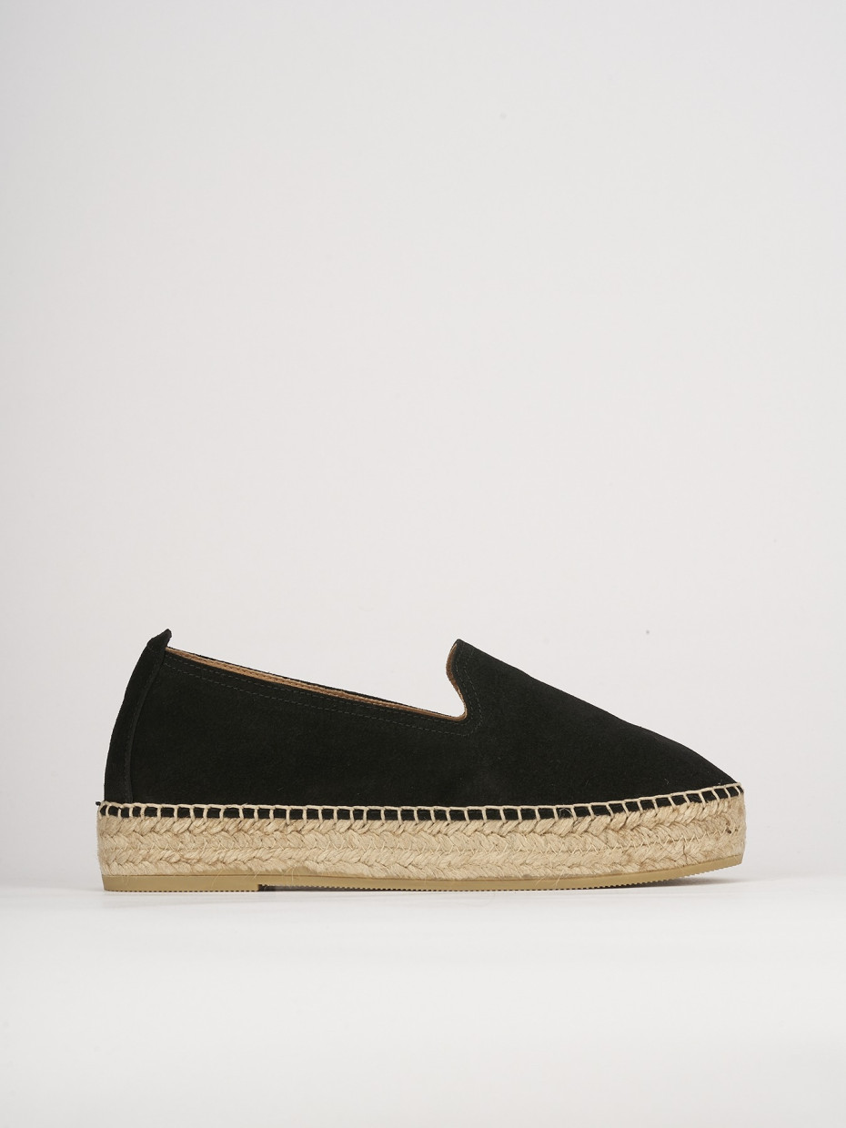 Espadrillas heel 1 cm black chamois