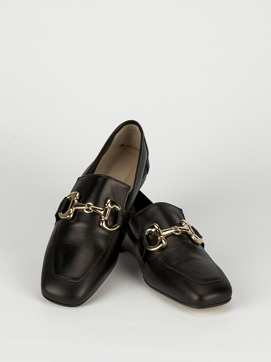 Mocassini tacco 1cm pelle nero