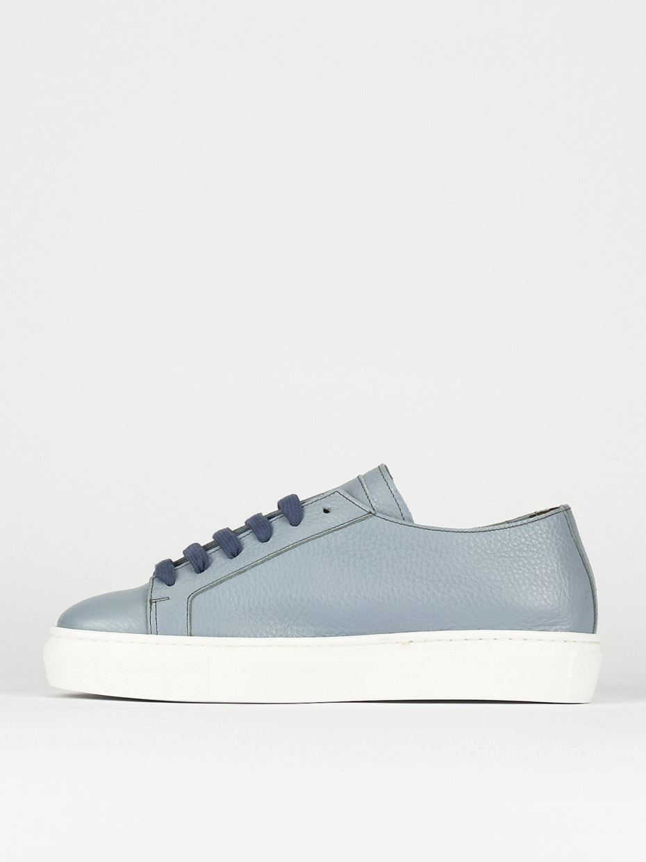 Sneakers pelle azzurro