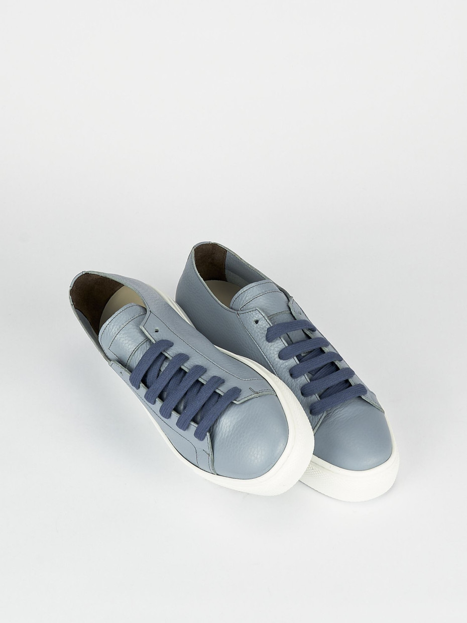 Sneakers pelle azzurro