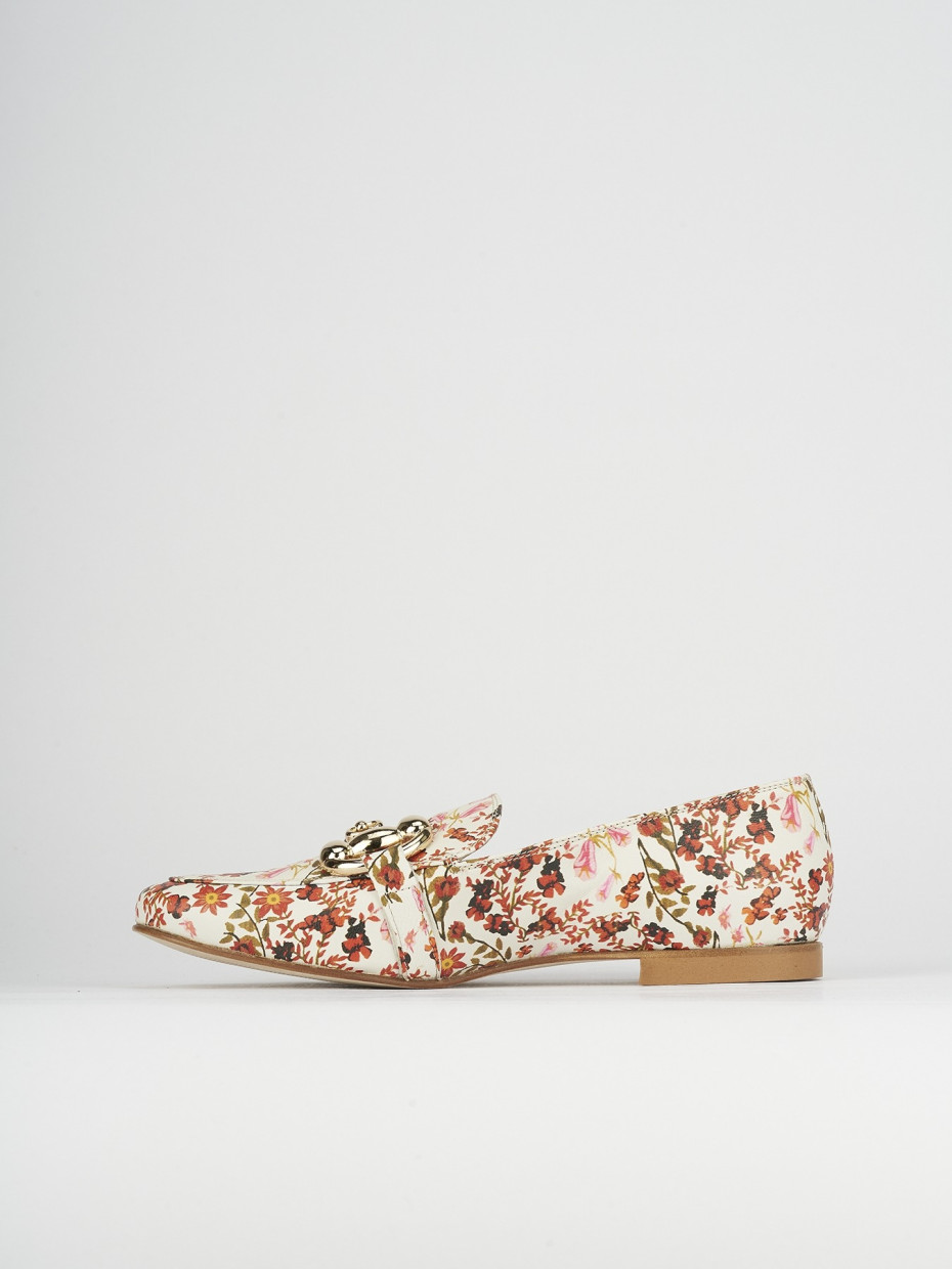 Loafers heel 1 cm multicolor leather