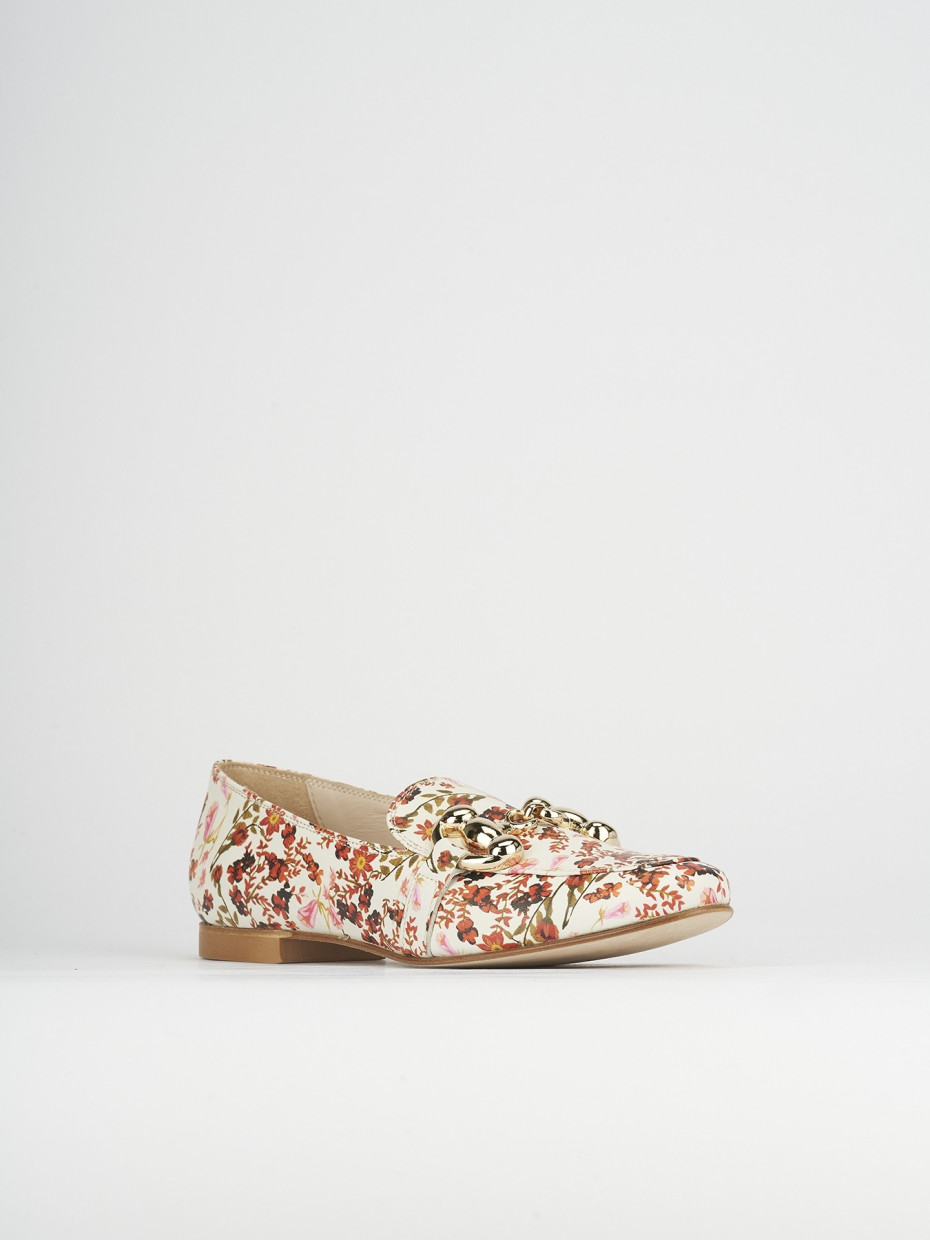 Loafers heel 1 cm multicolor leather