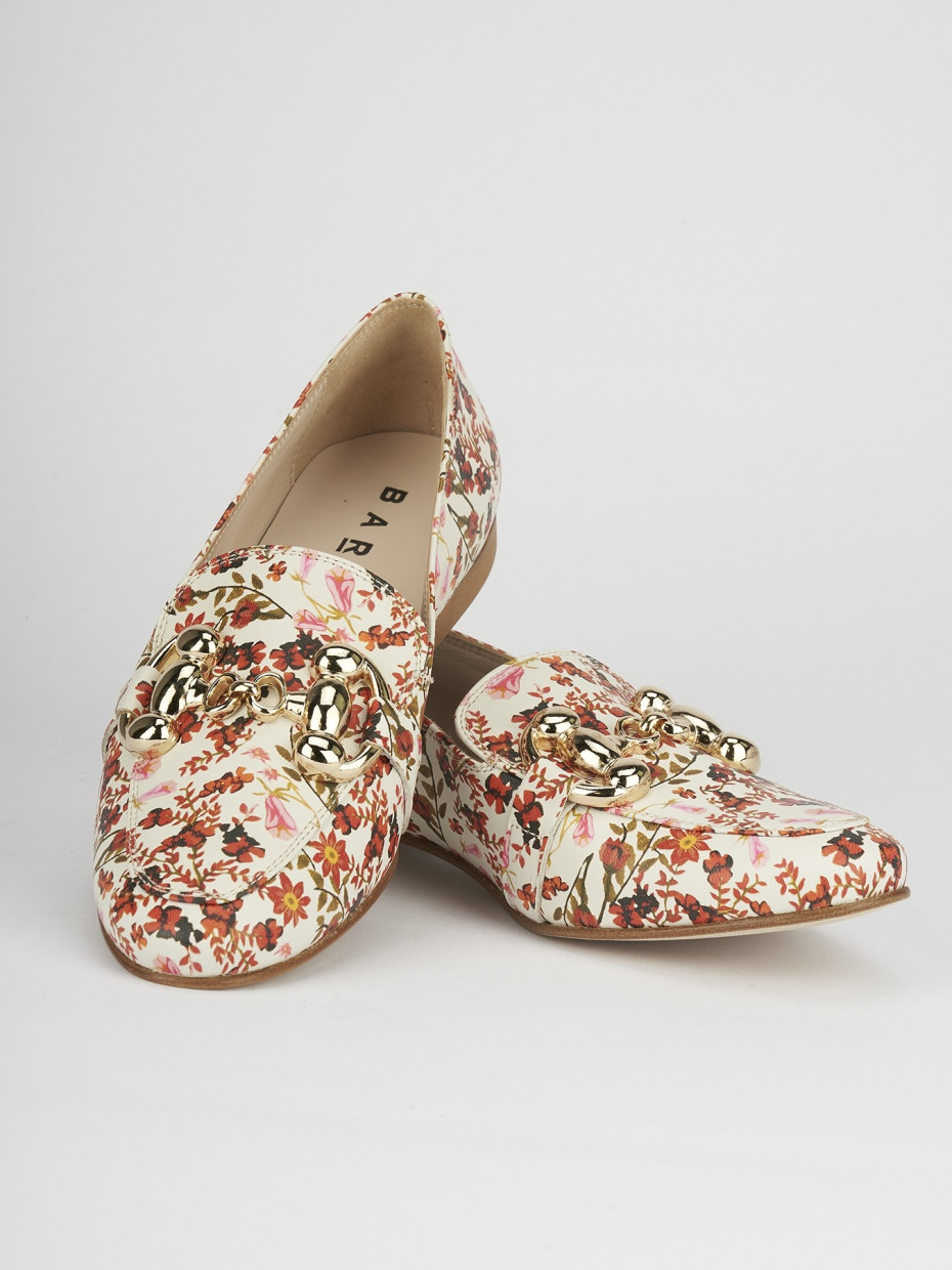 Loafers heel 1 cm multicolor leather