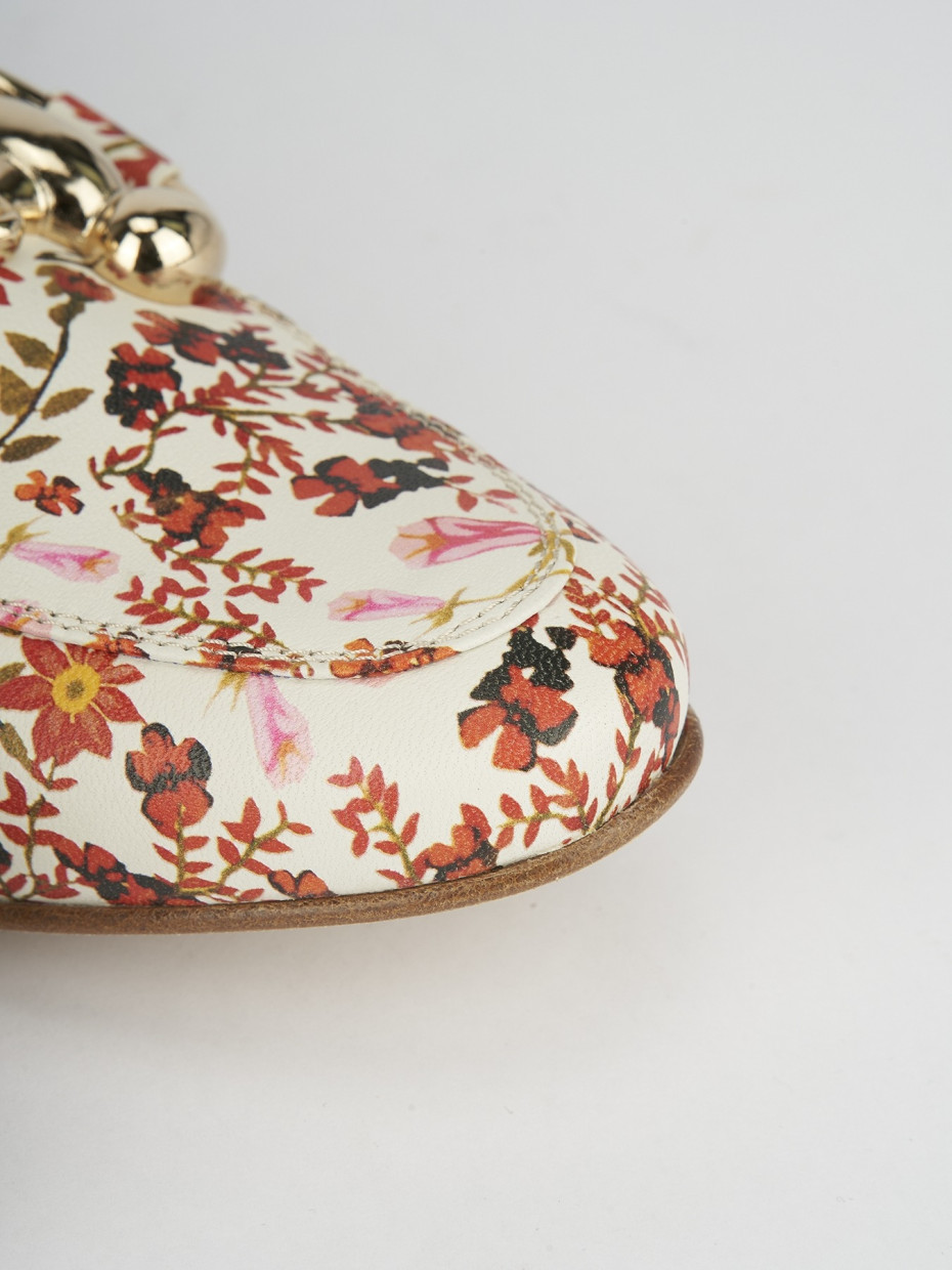 Loafers heel 1 cm multicolor leather