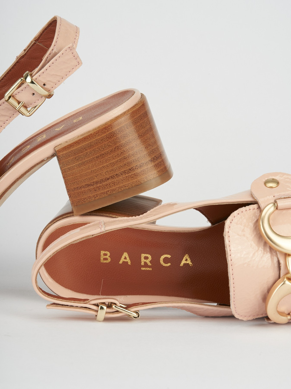 Mocassini tacco 5cm pelle rosa