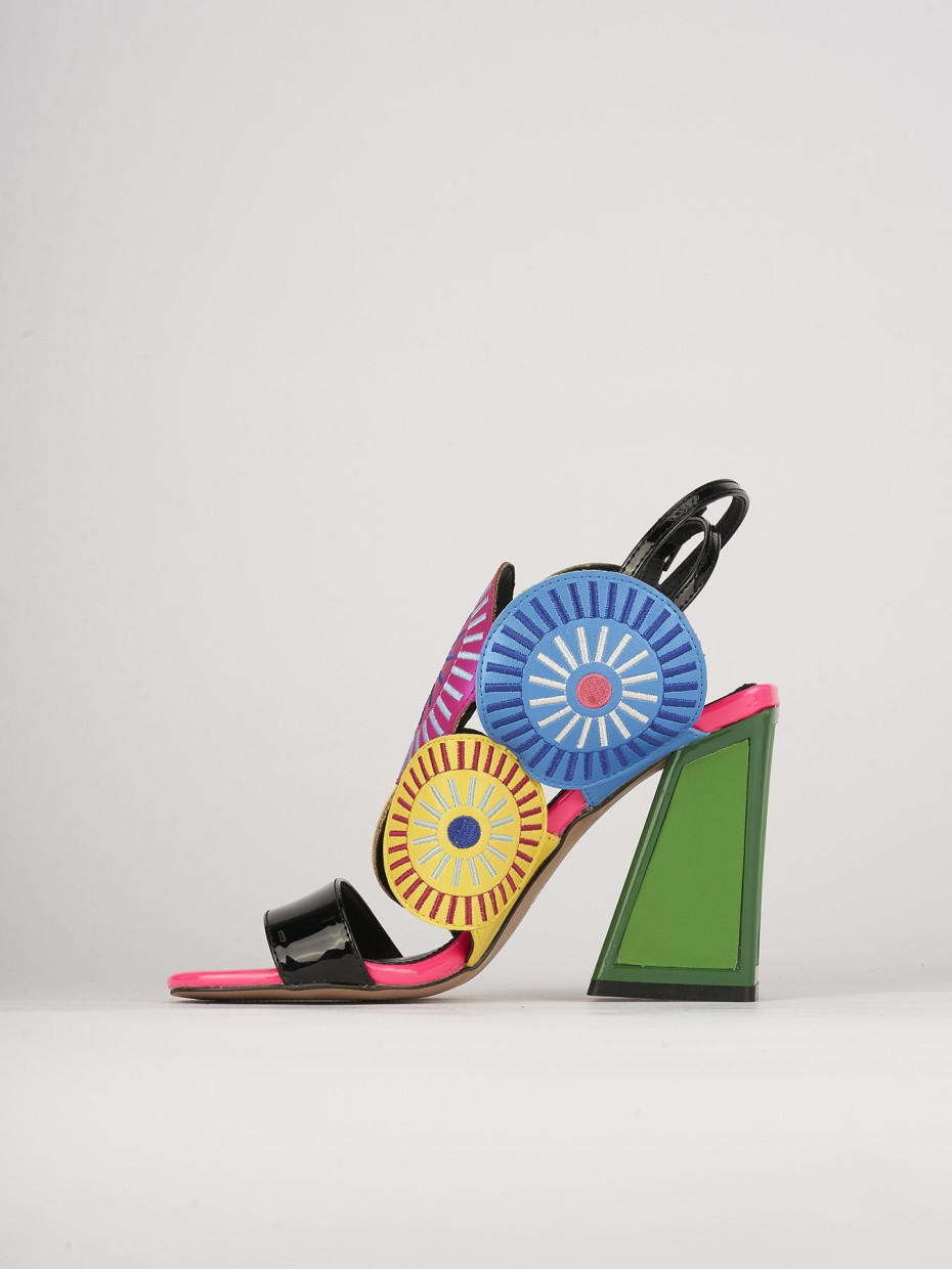Sandali tacco 11cm pelle multicolor