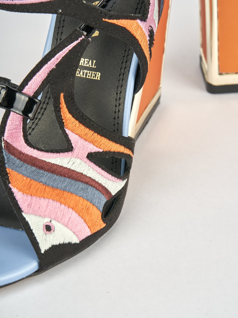 Multicoloured Leather High heeled Sandals Barca Stores