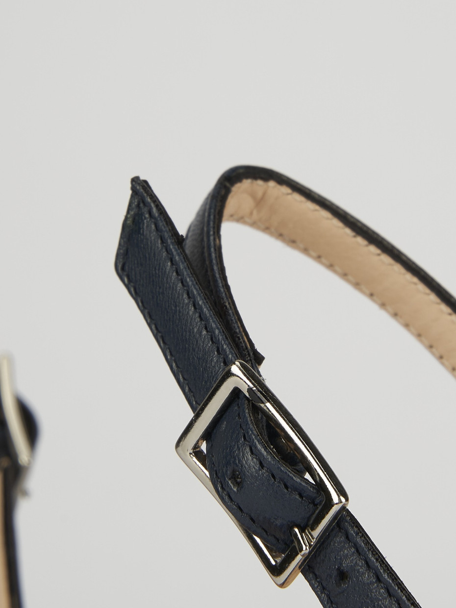 Slingback decoltè tacco 8cm blu pelle