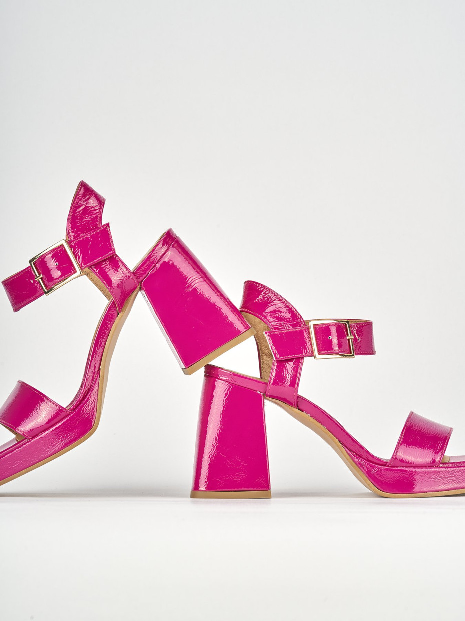 Sandali tacco 8cm pelle rosa