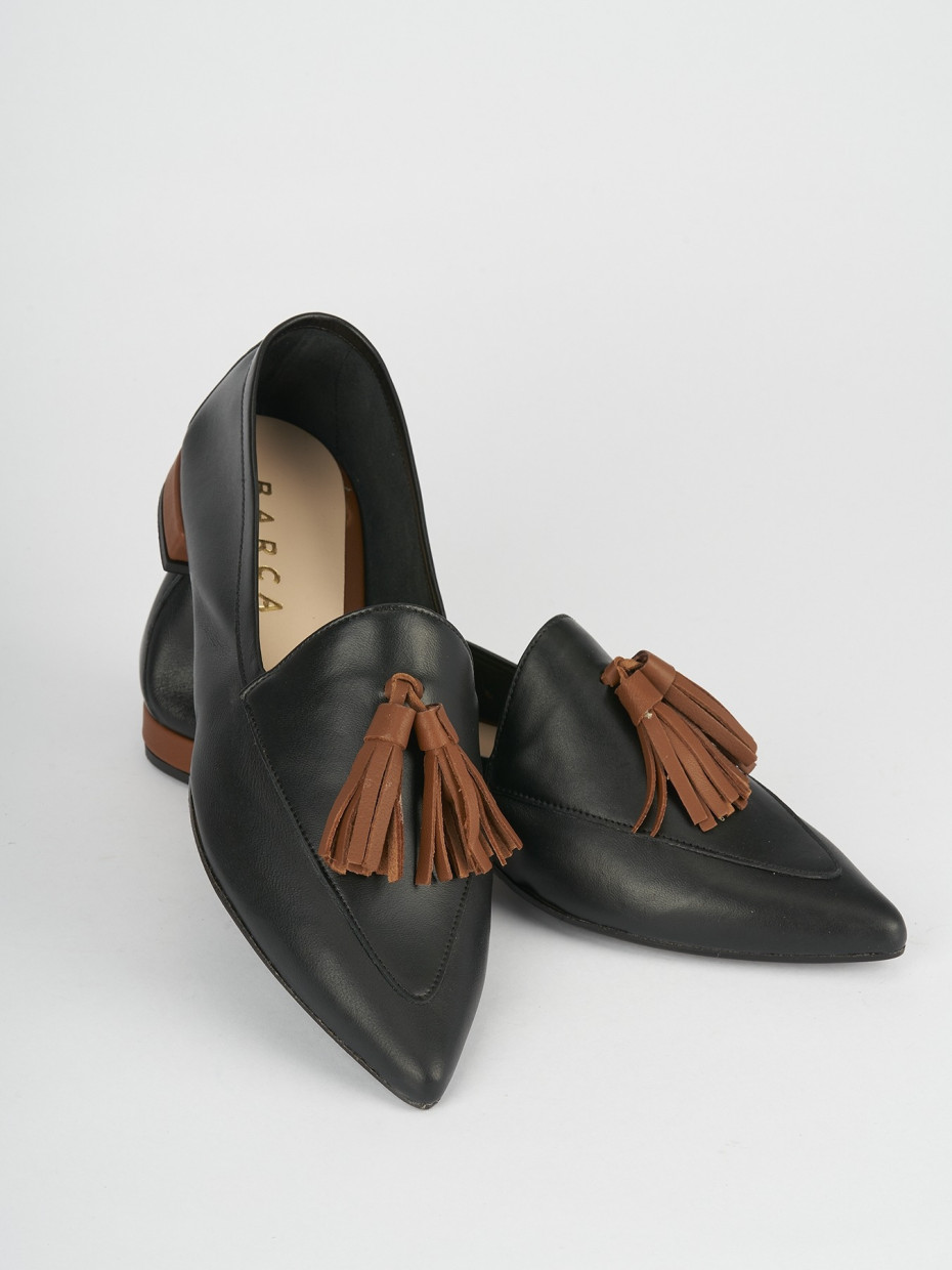 Mocassini tacco 1cm pelle nero