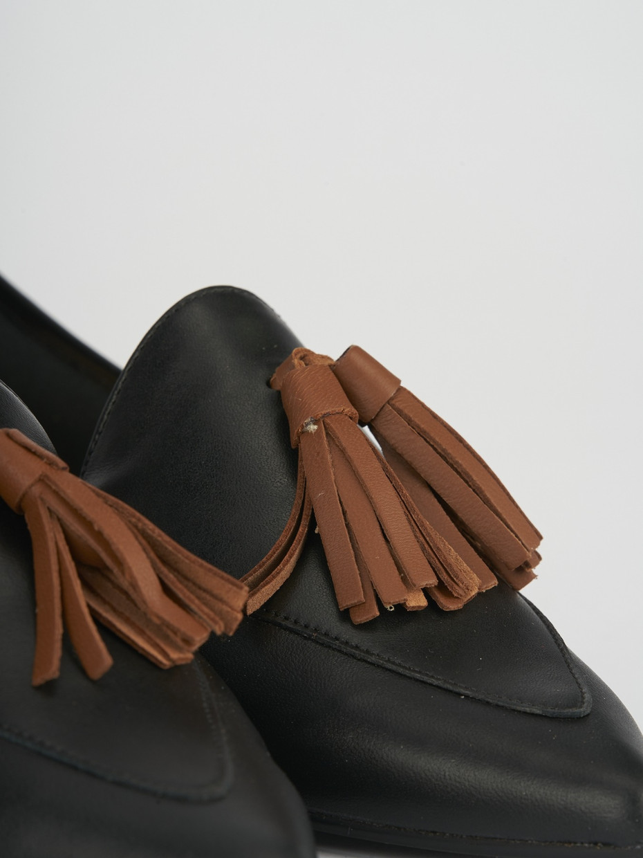 Mocassini tacco 1cm pelle nero