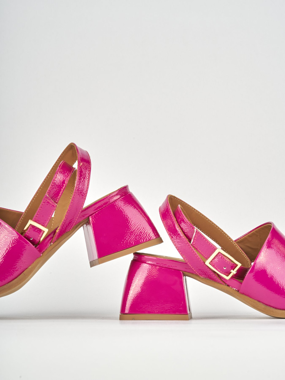 Sandali tacco 5cm pelle rosa
