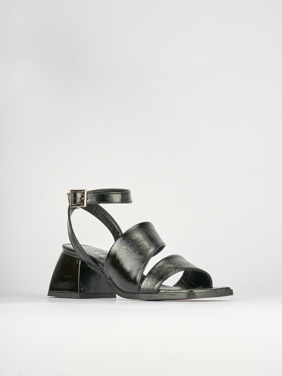 Sandali tacco 5cm pelle nero