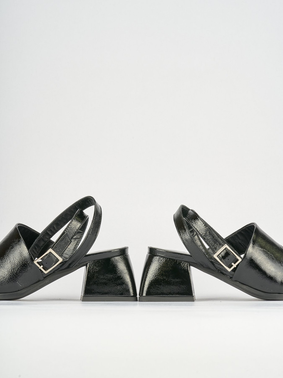 Sandali tacco 5cm pelle nero