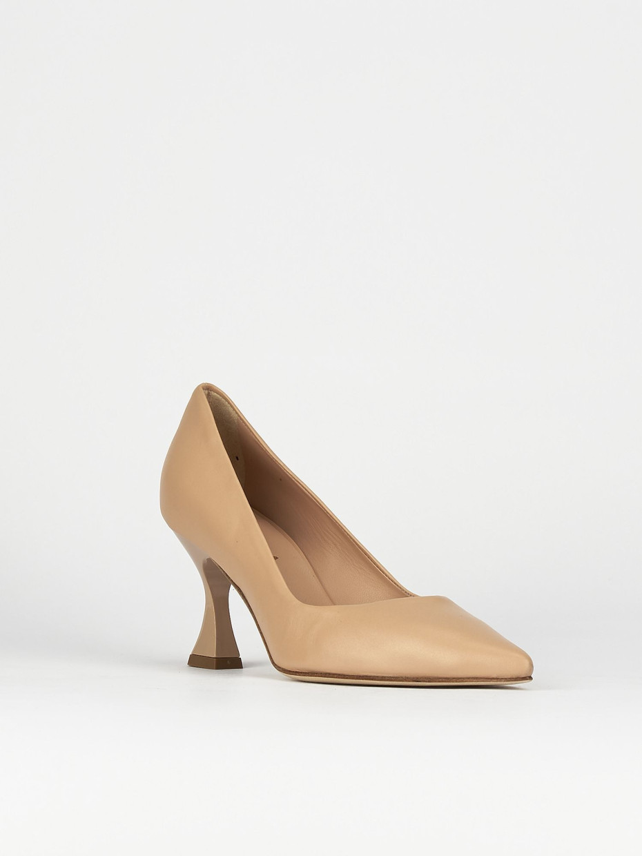 Décolleté e slingback tacco 7cm pelle rosa