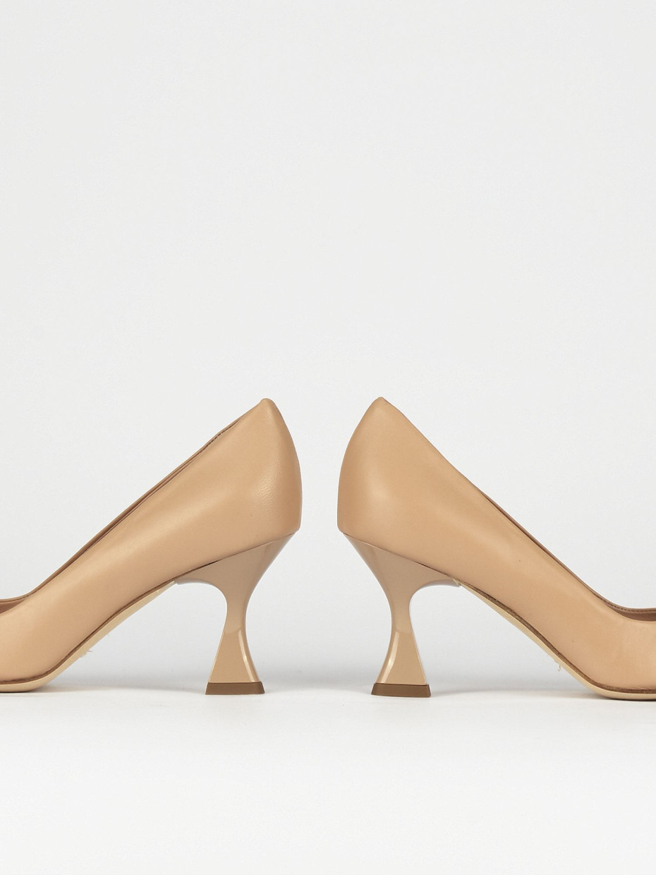 Décolleté e slingback tacco 7cm pelle rosa