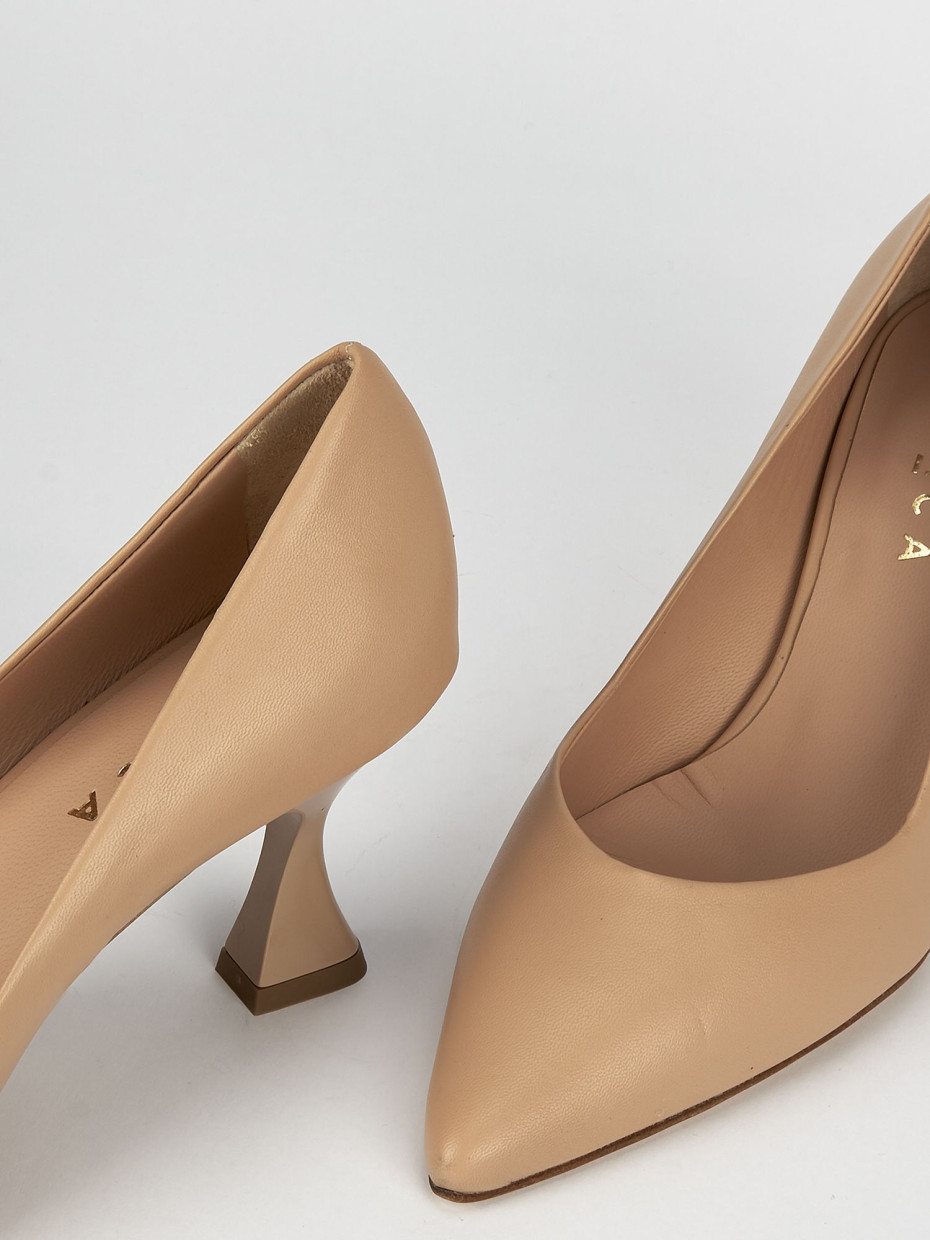 Décolleté e slingback tacco 7cm pelle rosa