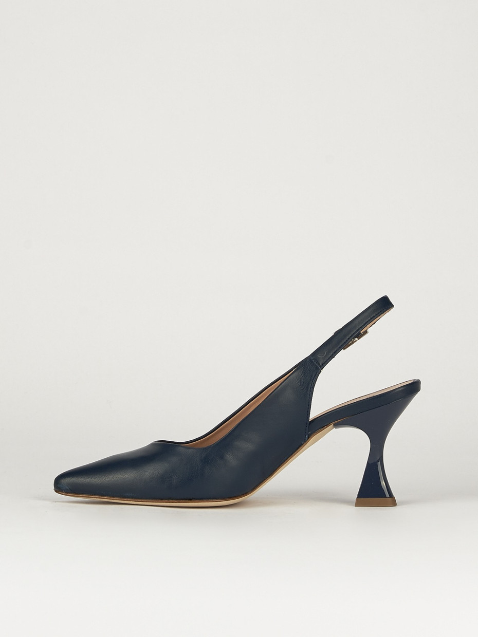 Pumps heel 7 cm blu leather