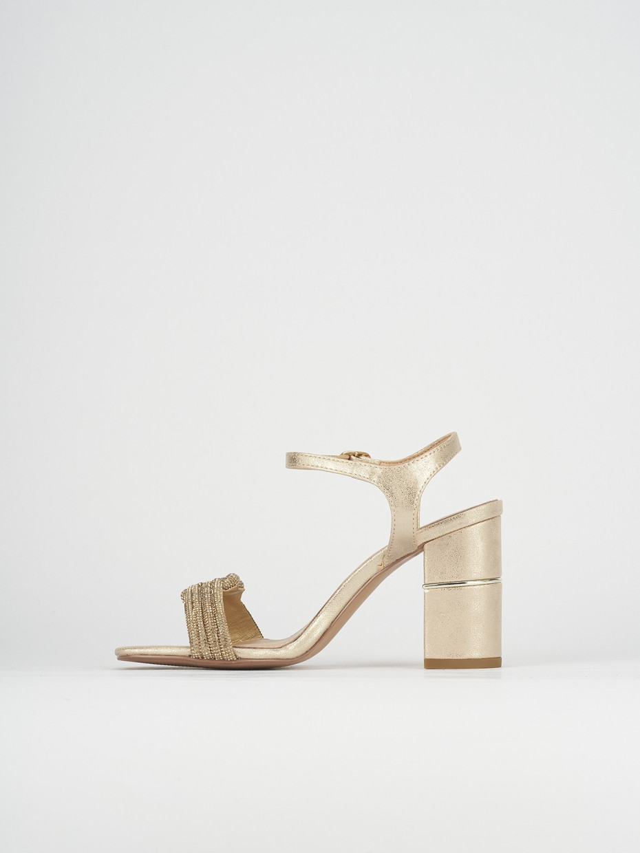 Sandali tacco 8cm pelle bronzo