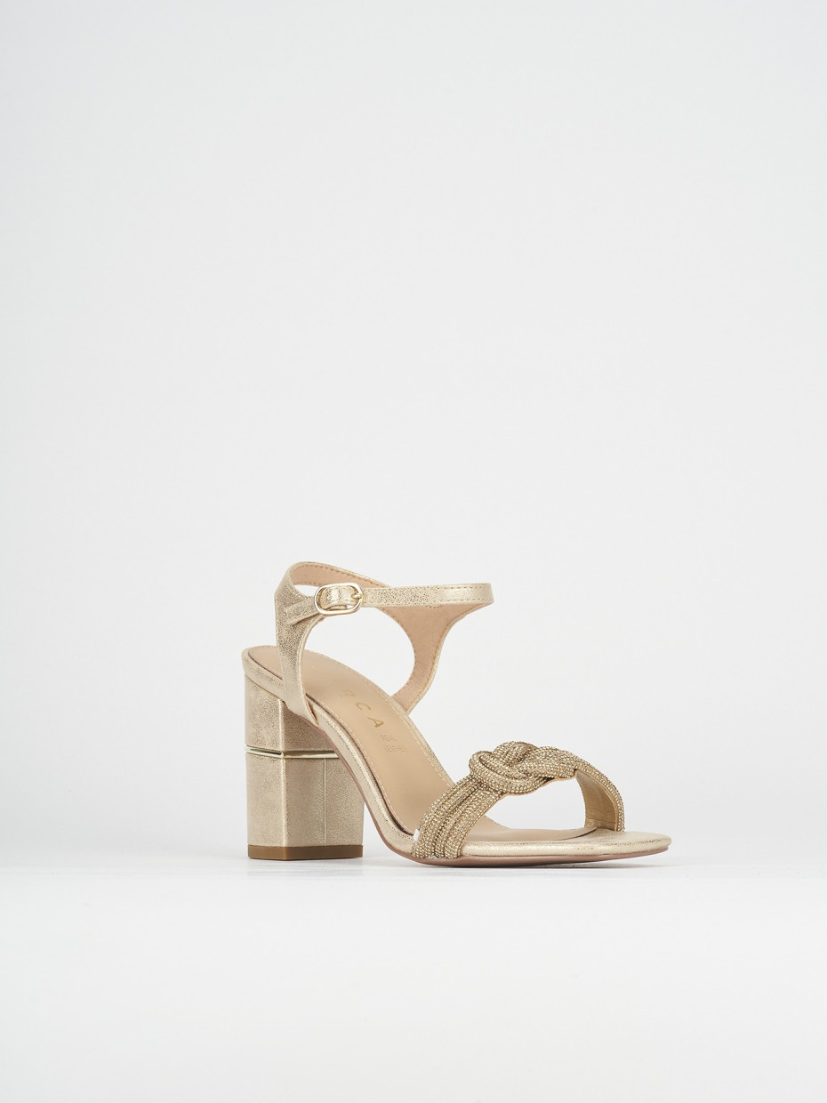 Sandali tacco 8cm pelle bronzo