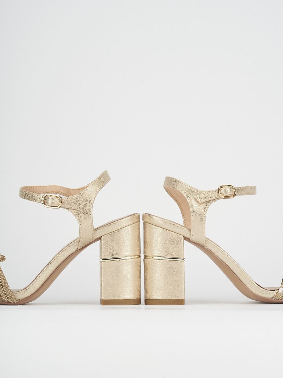 Sandali tacco 8cm pelle bronzo