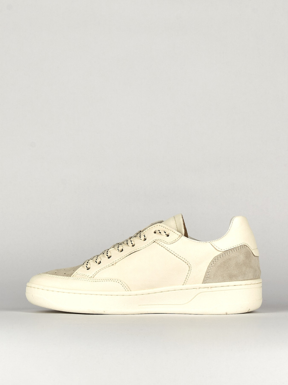 Sneakers heel 1 cm white leather