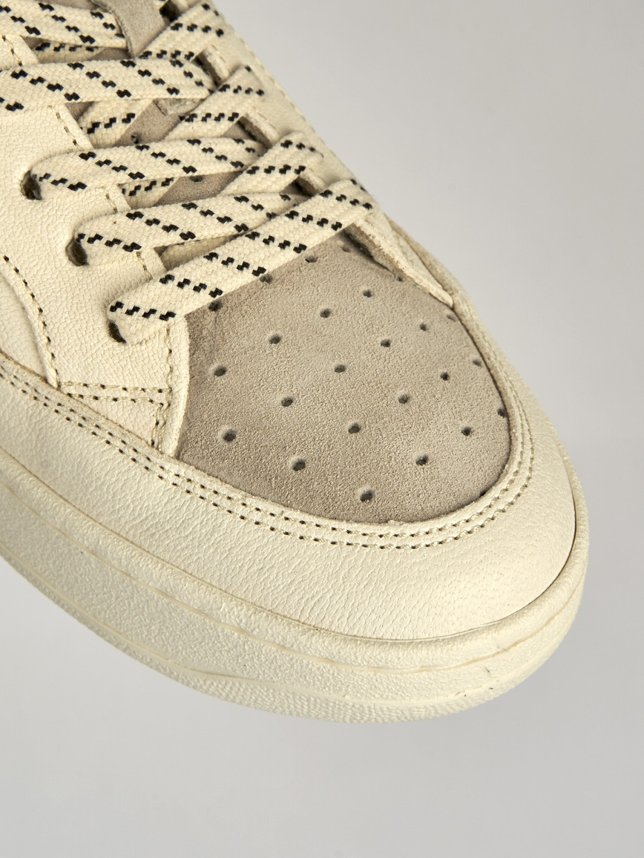 Sneakers heel 1 cm white leather